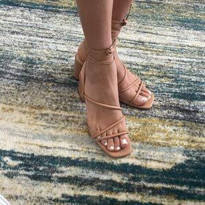 Nine West Gorg Ankle Wrap Block Heel 